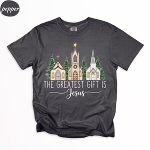 Comfort Colors Nativity Scene Christmas T-Shirt, Christian The Greatest Gift of All Tee, Jesus Birth Matthew 1:21 Shirt