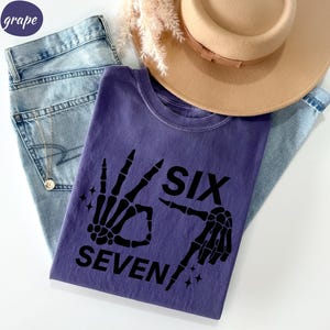 Comfort Colors® 6 7 Meme Shirt, Funny Skeleton Hands Tee, Halloween Couples Shirt, Trendy Shirt, Six Seven T-shirt, 67 Couples Tee