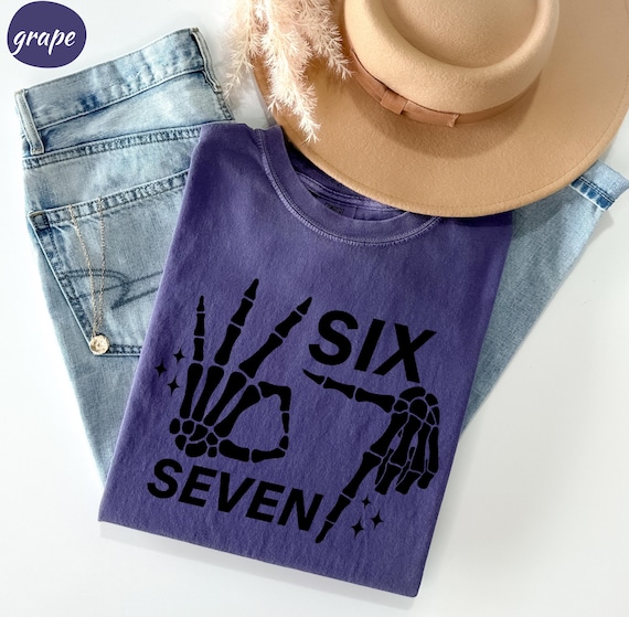 Comfort Colors® 6 7 Meme Shirt, Funny Skeleton Hands Tee, Halloween Couples Shirt, Trendy Shirt, Six Seven T-shirt, 67 Couples Tee