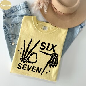 Comfort Colors® 6 7 Meme Shirt, Funny Skeleton Hands Tee, Halloween Couples Shirt, Trendy Shirt, Six Seven T-shirt, 67 Couples Tee
