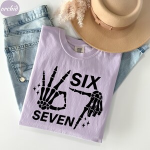 Comfort Colors® 6 7 Meme Shirt, Funny Skeleton Hands Tee, Halloween Couples Shirt, Trendy Shirt, Six Seven T-shirt, 67 Couples Tee
