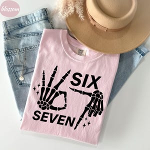 Comfort Colors® 6 7 Meme Shirt, Funny Skeleton Hands Tee, Halloween Couples Shirt, Trendy Shirt, Six Seven T-shirt, 67 Couples Tee