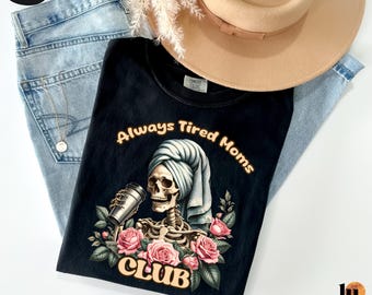 Comfort Colors® Tired Moms Book Club Shirt, Funny Coffee Chaos Reading Mom Life Tee