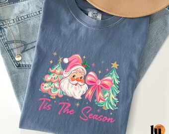 Comfort Colors Tis The Season Christmas Shirt, Merry Christmas Graphic Tee, Retro Holiday T-Shirt, Festive Xmas Tee