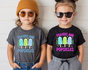 Prayers and Popsicles Kids Shirt, VBS Summer Church Camp Tee, Christian Toddler Shirt