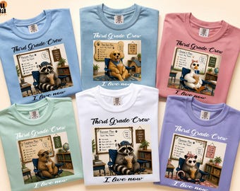 Custom Third Grade Teacher Feral Animals Comfort Colors Tshirt, Personalized Teach Team Back To School Tee Shirt, 3rd Grade Matching Gift