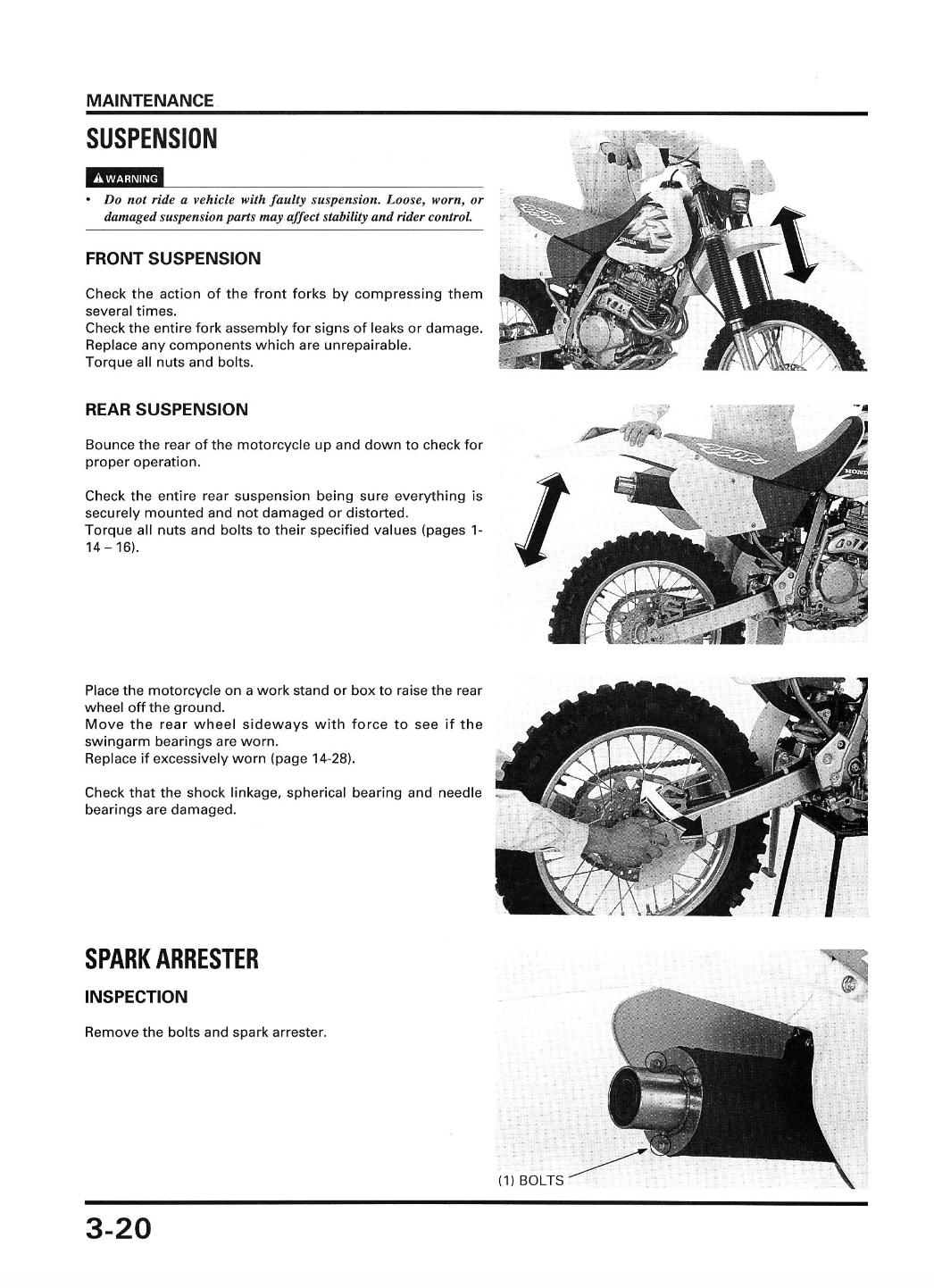 1996-2004 Honda XR250R / XR250 Service & Repair Manual - Paper Media