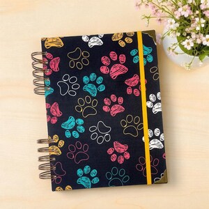 Footprints on my Heart A5 Notebook – With interior accessories for your organization – Personalized with your name – Handmade notebook