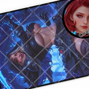 Demon Hunter Anime Girl Mousepad Desk Mat, TCG Playmat, Desk Decor, Desk Protector, Office Accessory