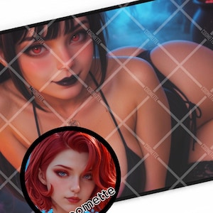 Dark Succubus Anime Girl Playmat - TCG Desk Mat, Mousepad - Goth Aesthetic for Gaming, Novelty Home Office Decor