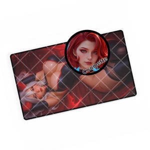 Succubus Playmat, Anime Cat Mousepad, Waifu Desk Mat, TCG Playmat, Trading Card Game Accessories, XXL Mousepad