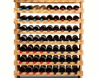 Modular Wooden Wine Rack – Stackable Rustic Wine Storage