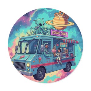 Pegatina de conos cósmicos / Calcomanía de vinilo de helado extraterrestre