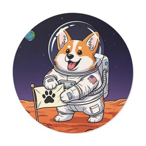 Calcomanía de vinilo de perro espacial/astro corgi