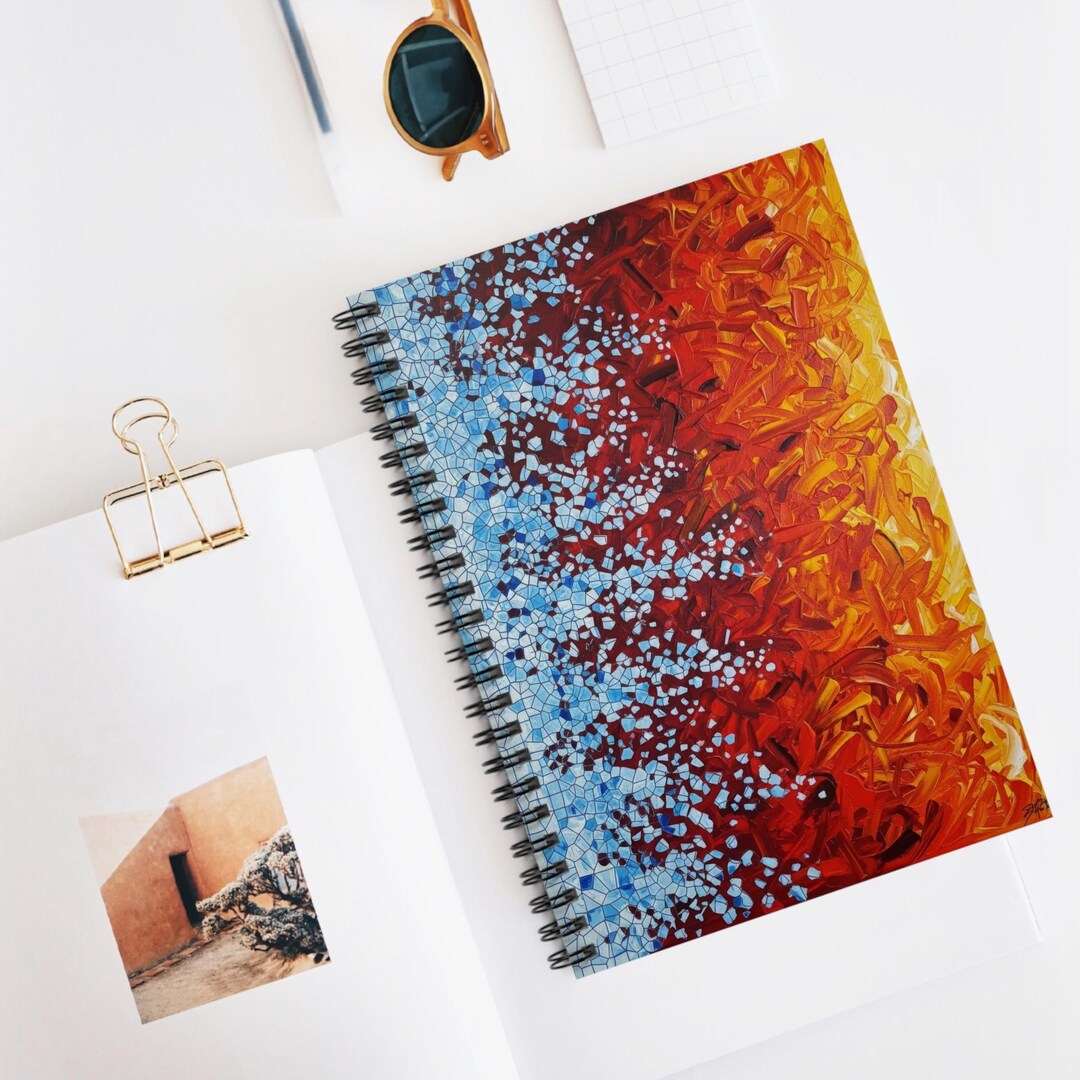 Abstract Fire Spiral Notebook | Ruled Line Journal 6x8 Inches - Etsy