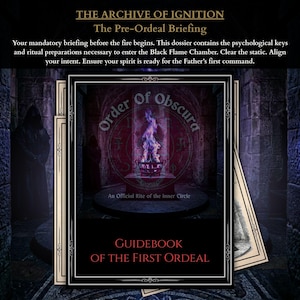 Order of Obscura official Black Flame Trial for confidence and tempering the will through ancient dark arts and demon pacts.