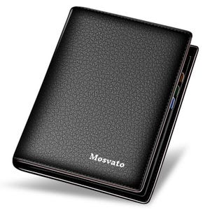 Genuine Leather Slim Wallet for Men – RFID Blocking Minimalist Card Holder