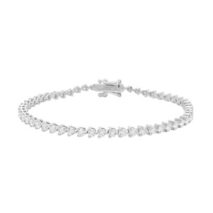 Sterling Silver Moissanite Tennis Bracelet | Dainty Bridal Jewelry
