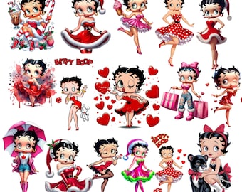Betty Boop PNG Bundle: 15+ Designs, Sublimation & DTF Sticker Files