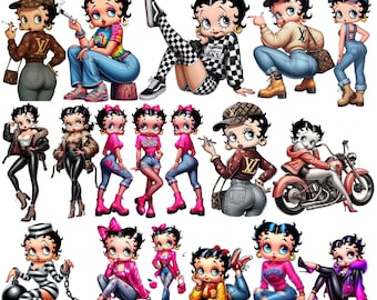 Betty Boop PNG Bundle: 15+ Designs, Sublimation & DTF Sticker Files
