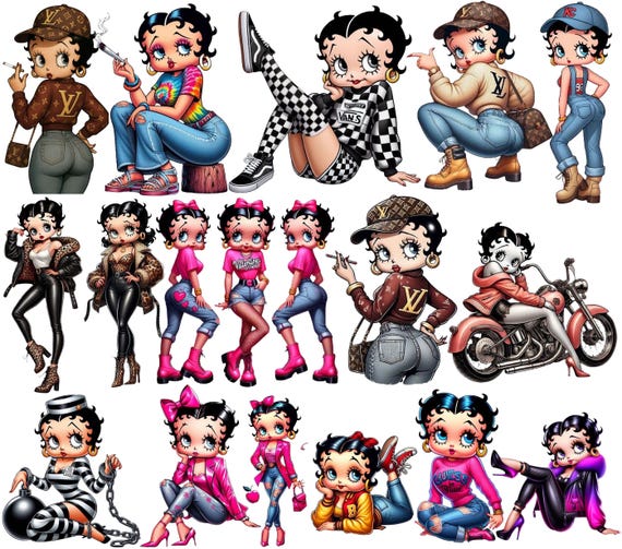 Betty Boop PNG Bundle: 15+ Designs, Sublimation & DTF Sticker Files