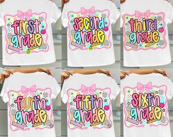 Pacote de PNGs para Volta às Aulas no Estilo Preppy, Conjunto Escolar Listrado em PNG, Design para Educação Infantil ao 4º Ano, PNGs de Volta às Aulas, PNGs para o Primeiro Dia de Aula