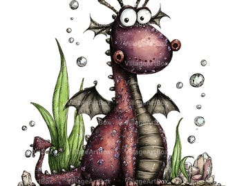 12 Whimsical Dragon Clipart | Watercolor Fantasy Creatures | Printable Paper Crafts | Junk Journal (Digital Download)