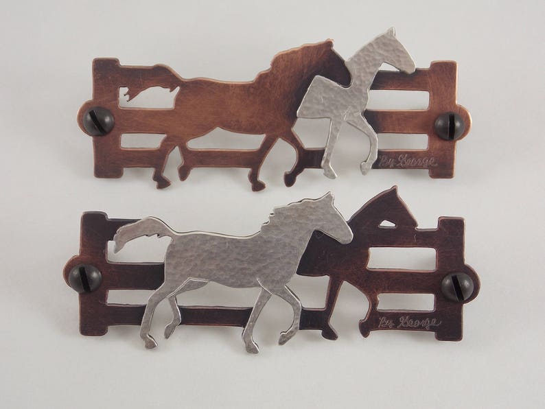 Saddle Plate/custom/personalized Silver/copper Horse Heads/initials