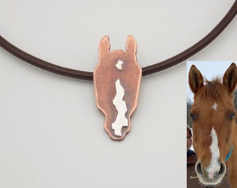 Custom Horse Necklace/Horse Lover/Facial Marking Necklace/Cowgirl Jewelry/Equestrian Jewelry/Horse Head Necklace/Your Horse’s Marking