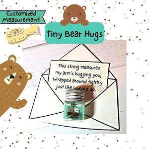 Tiny Bear Hug| String Gift| Miss You Gift| Isolation Gift| Hug in a Jar| Grandparent Long Distance Gift| Social Distancing