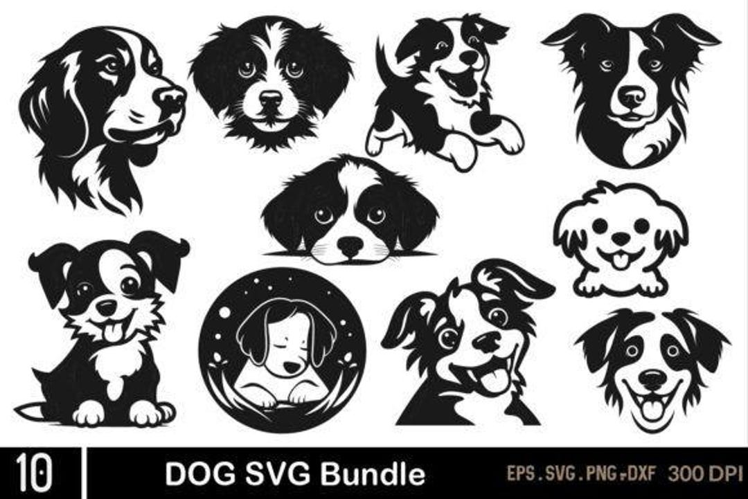 Dog Breeds SVG Bundle | Pet Face Graphics, Cricut Cut Files (digital ...