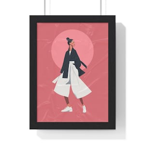 Framed Fashion Illustration Art Print: Chic Modern Wall Decor