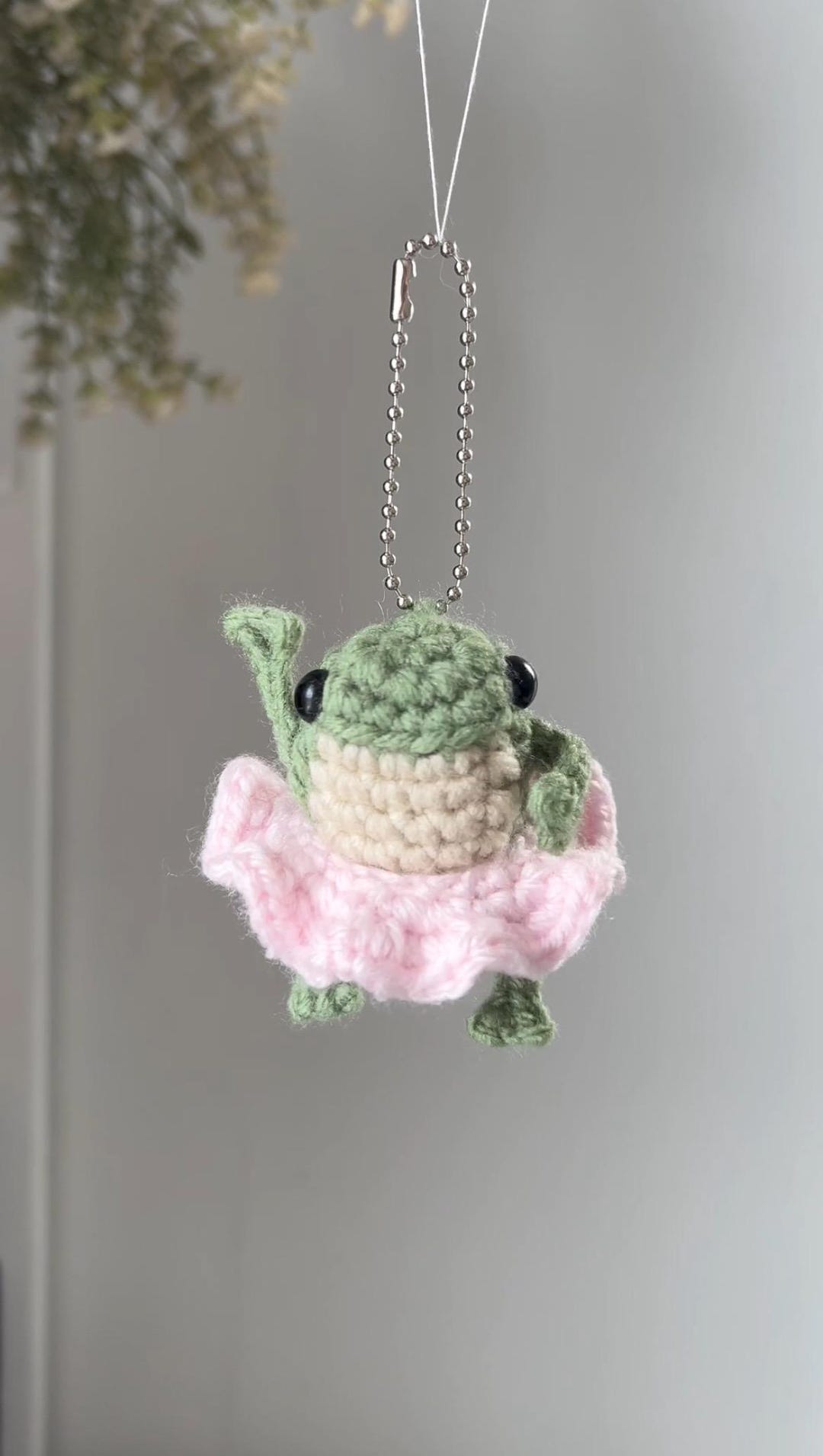 Frog Ball Chain Crochet Ballerina Frog Keychain - Etsy