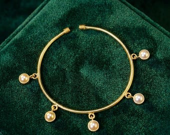 Handmade Gold Plated Pearl Bracelet for women