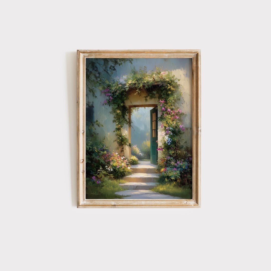 Cottage Garden Wall Art Printable, Vintage Landscape Print, Cottagecore ...