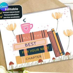 Cartão de Aventura para Amantes de Livros: Formatura, Novo Emprego, Aposentadoria (Download em PDF/JPG 7x5 e 6x4)