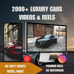 2000+ Luxury Viral Super Cars Videos, Racing Cars Reels, Expensive Cars, Reels Bundle, Tiktok Shorts , Instagram Reels ready to post content