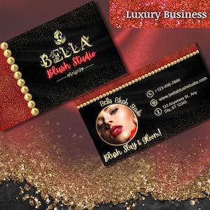 Glam Business Card Canva Template: Luxury Salon, Lash Tech (Digital Download)