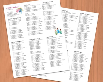 CHRISTmas Carols - Caroling Songsheet only, printable.