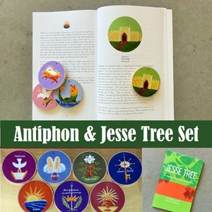 Advent Set - Antiphons, New Storybook, and  Jesse Tree set - READY TO SHIP - Christian Advent Calendar, any Jesse Tree Color