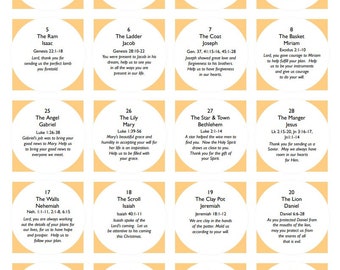 digital Ornament labels for the backs for our standard 28 piece Jesse Tree set Download