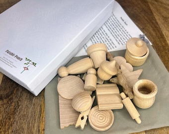 Christian Wooden Parable Pouch: Kids' Devotional Learning Tool