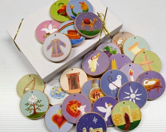 Jesse Tree - Nat'l Catholic Registry inspired, Sticker Backs included