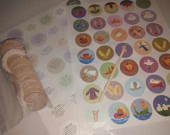 DIY The Jesse Tree set - SMALL ornament size - follows our book - 28 ornament set