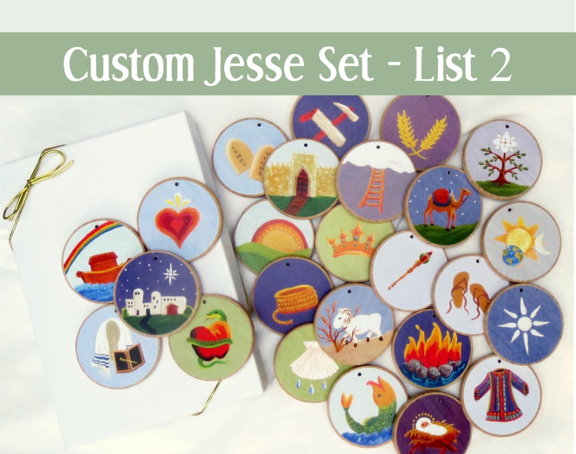 Jesse Tree Ornaments List 2 Set for Unwrapping the Greatest Etsy