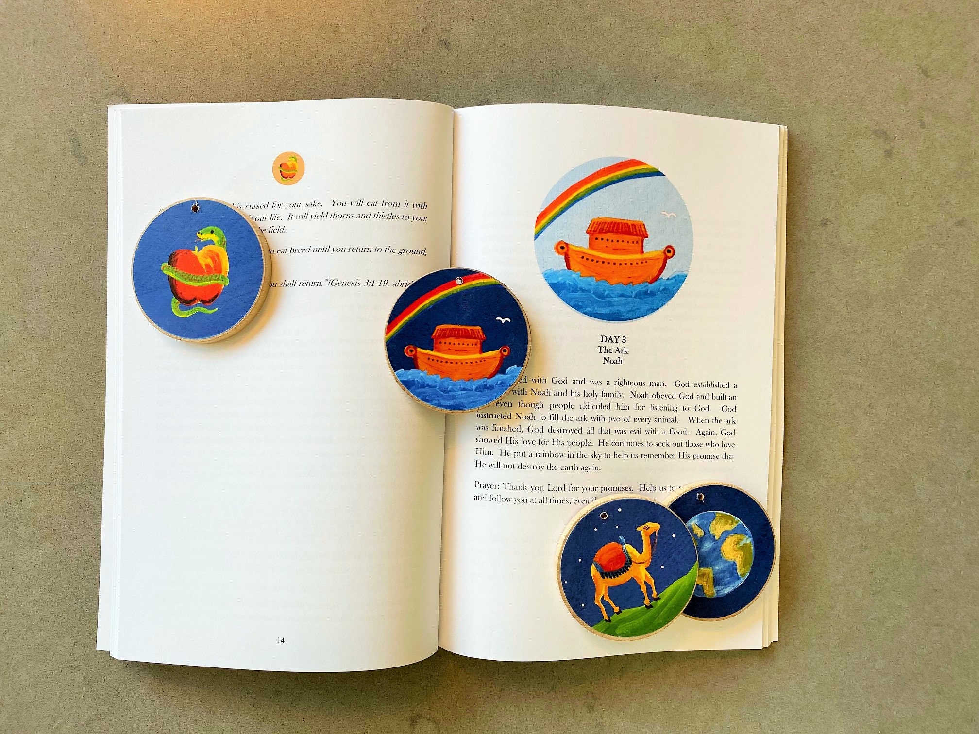 Advent jesse tree book 6x9 blue ornaments storybook set etsy