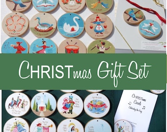 CHRISTmas Gift Set - 12 Days of CHRISTmas & CHRISTMAS Carols,  - READY to SHIP - Christian family devotional