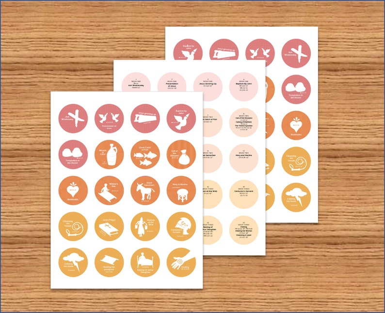 LENT Digital Printable JESUS TREE 1.5 Round Walk With Jesus - Etsy