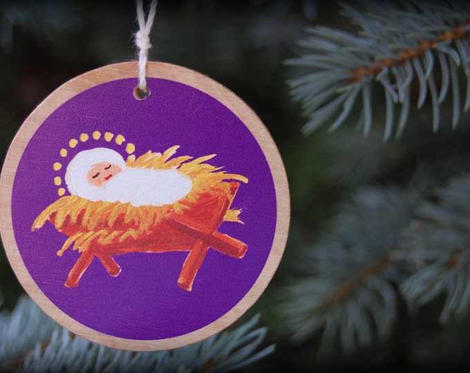 Jesse Tree Ornaments Heirloom Wooden Advent Purple Etsy