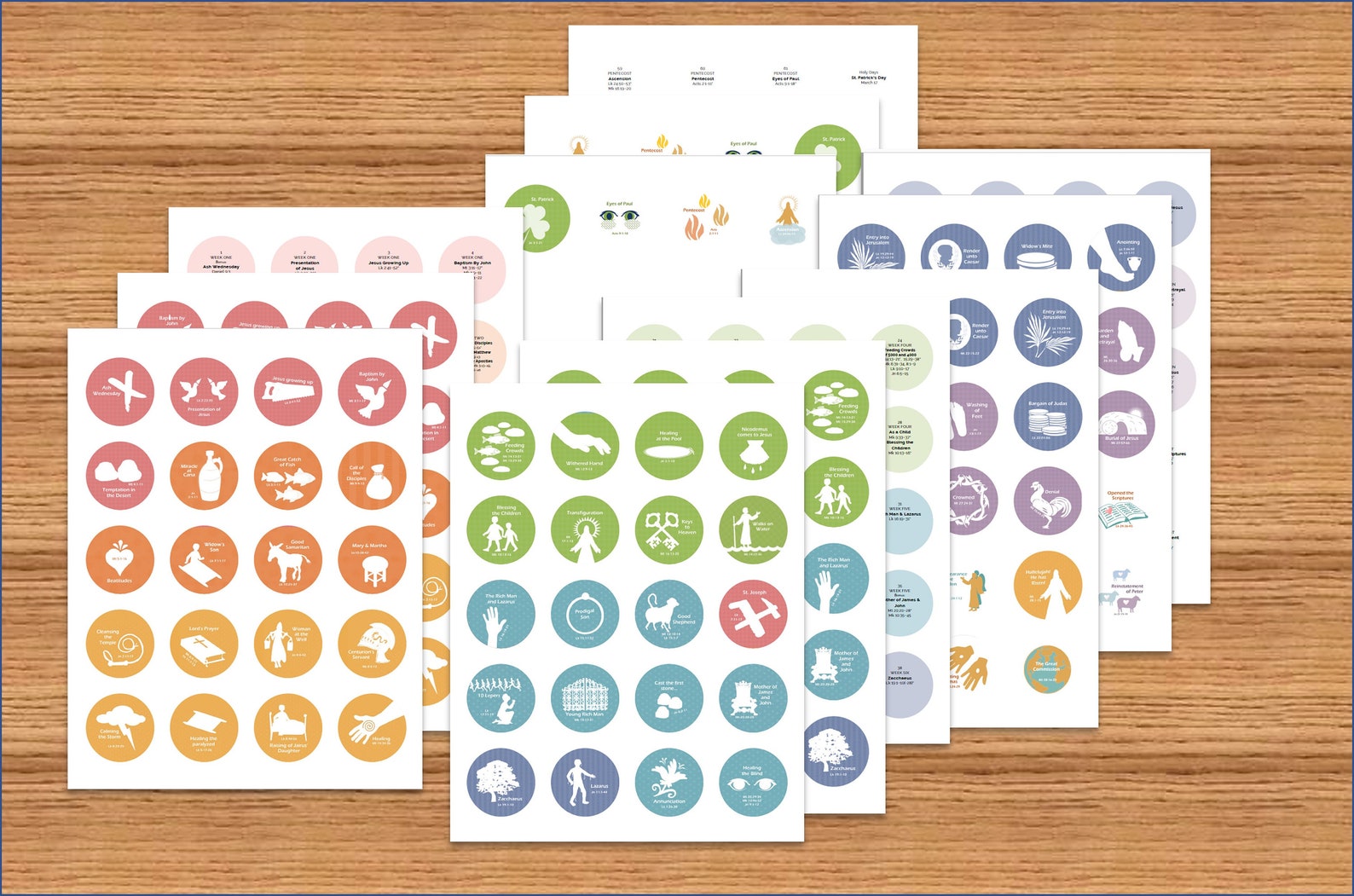 LENT Digital Printable JESUS TREE 1.5 Round Walk With Jesus - Etsy